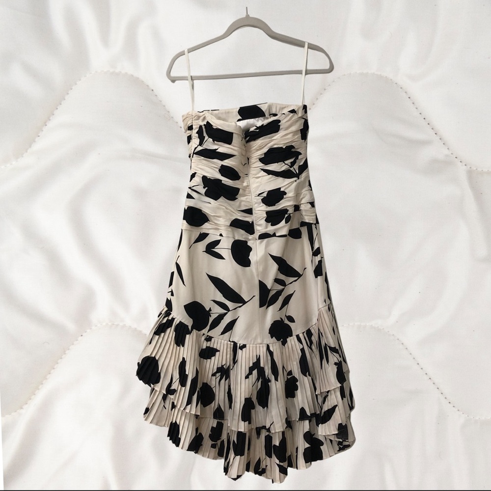 White House black market high low ruffle strapless flower dress - Picture 4 of 4